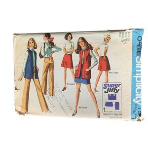 Simplicity 8411 Sewing Pattern Size 10 Misses Skirt Pant 70s Uncut